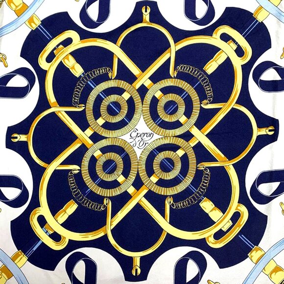 VINTAGE HERMES Experion D'Or Silk Scarf - Picture 6 of 10
